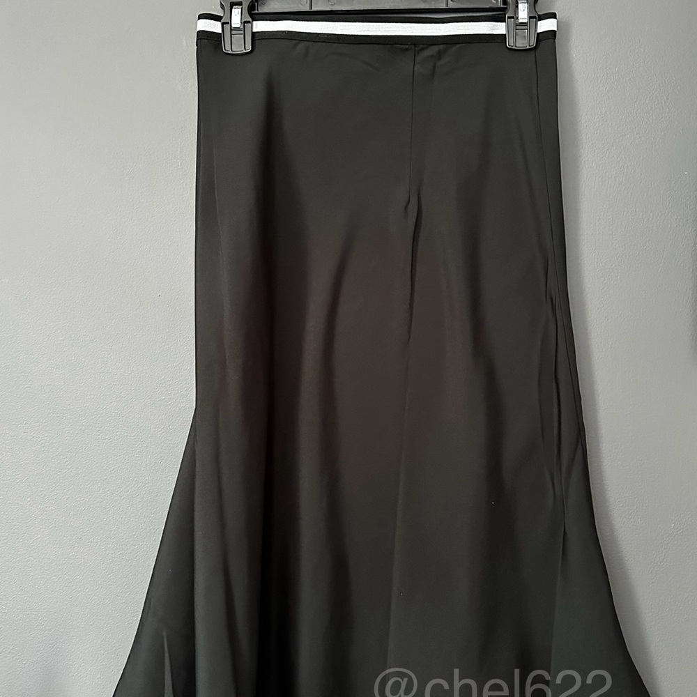 Crosby Black Satin Slip Midi Skirt